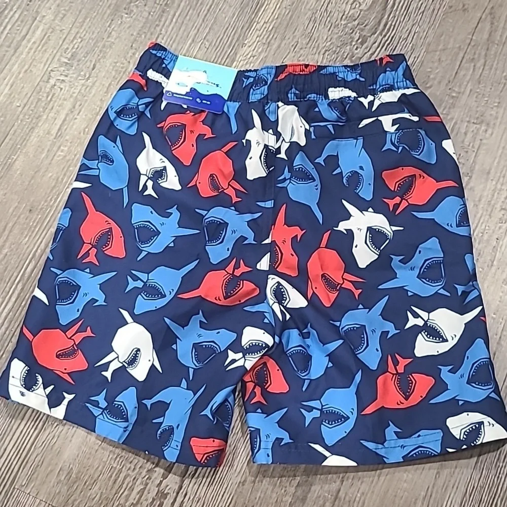 O'RAGEOUS Americana Sharks Swim Trunks Size Small
